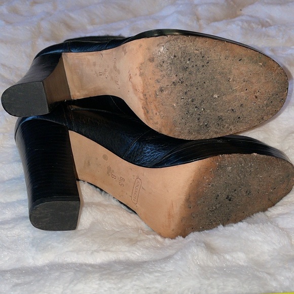 COACH LIANNE LEATHER PLATFORM STRAP LOW CALF BOOTS - Picture 6 of 14